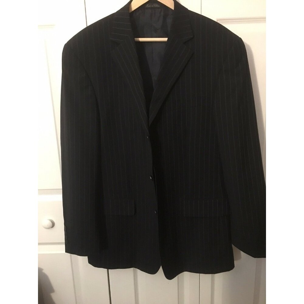 Lineage Milan New‎ York - Men's 3-Button Suit - Navy Pinstripe 43L